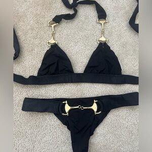 Beach bunny black horse bit bikini
